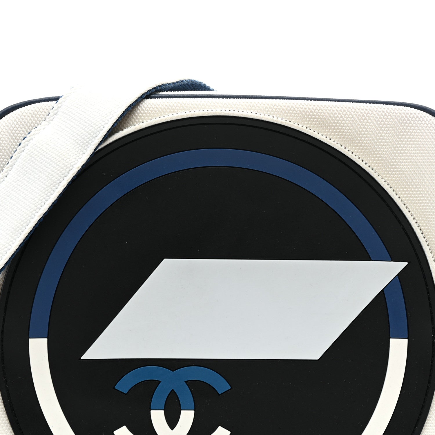 Chanel Nylon Rubber Messenger White Blue 15 of 21
