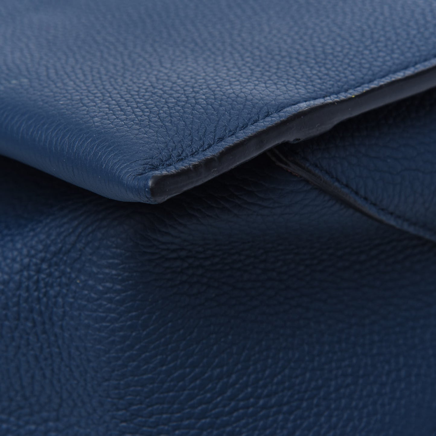 Baby Grained Calfskin Medium Tri-Fold Bag Steel Blue