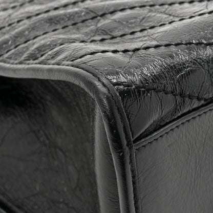 Saint Laurent Crinkled Calfskin Matelasse Monogram Medium Niki Shopper Tote Black 14 of 17