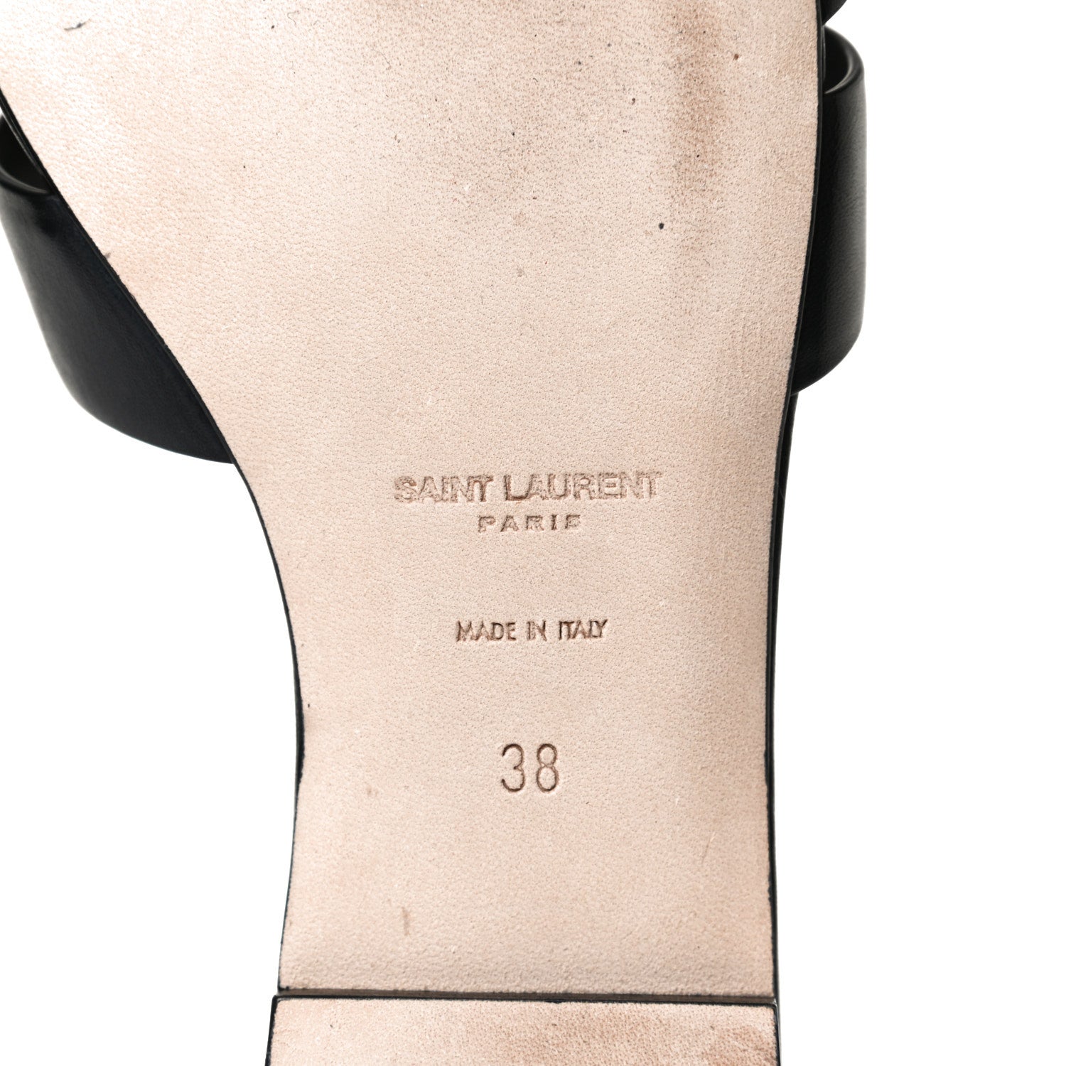 Saint Laurent Calfskin Nu Pied 05 Slide Sandals 38 Black 9 of 12