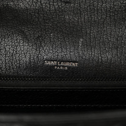 Saint Laurent Sheepskin Matelasse Chevron Monogram Monochrome Large College Satchel Black 7 of 10