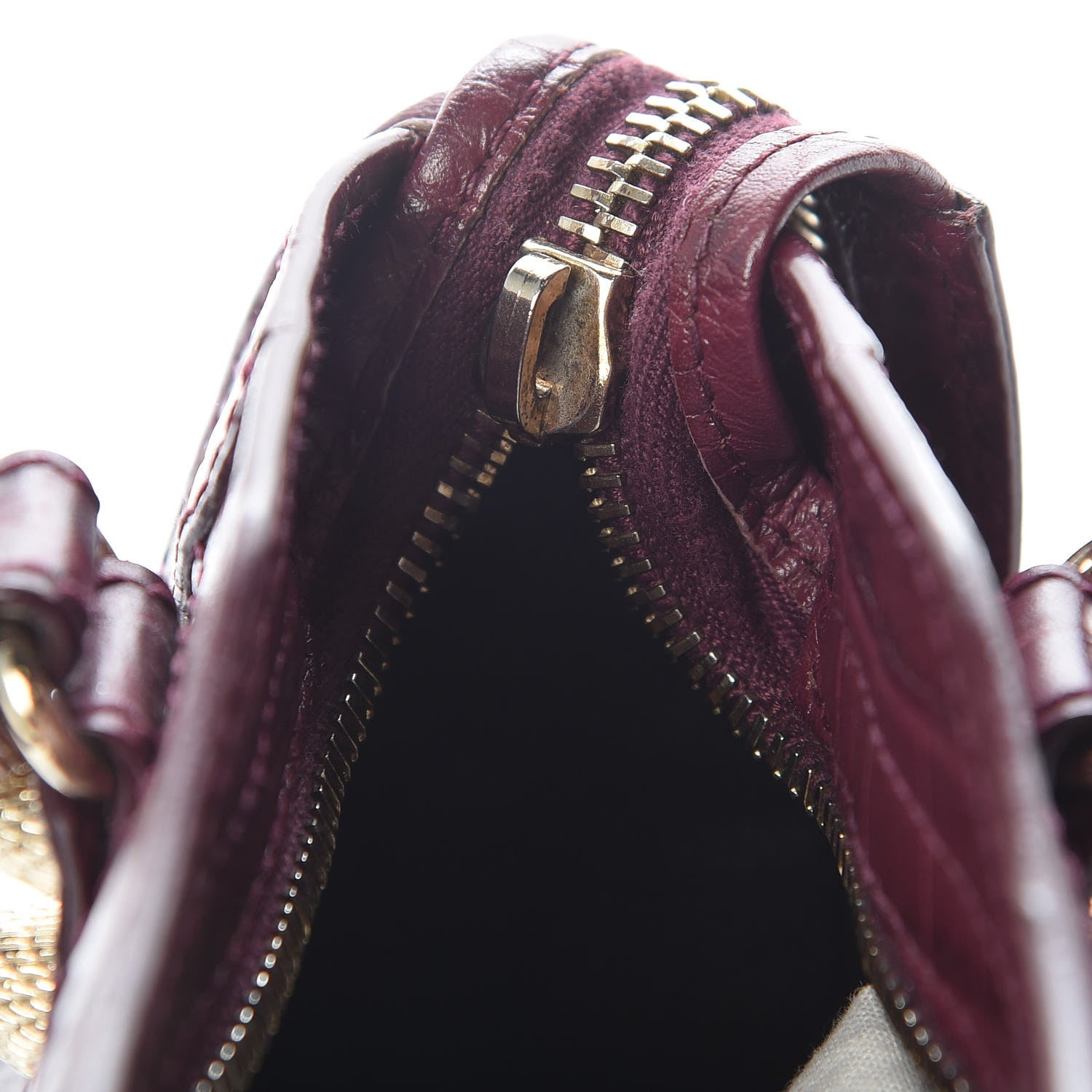Balenciaga Calfskin Crocodile Embossed Giant 12 Gold Hardware Mini City Violet Prune 11 of 13