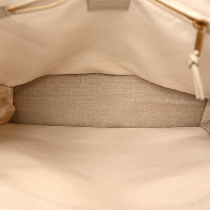Saint Laurent Linen Calfskin Rive Gauche Tote Beige Sea Salt 5 of 10