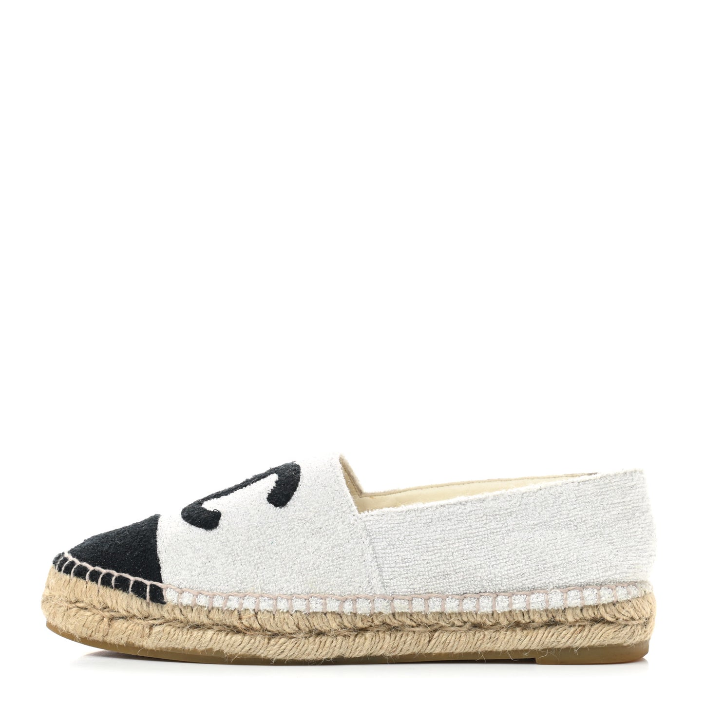 Terry Cloth CC Espadrilles 37 Silver Black