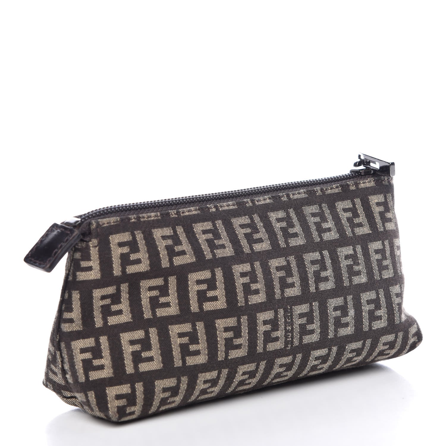 Fendi Zucchino Vitello Cosmetic Pouch Testa di Moro Beige 3 of 9