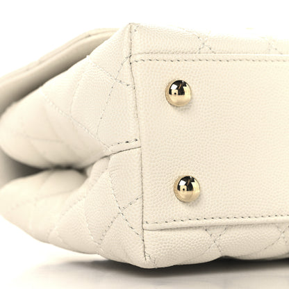 Chanel Caviar Quilted Mini Coco Handle Flap White 9 of 10