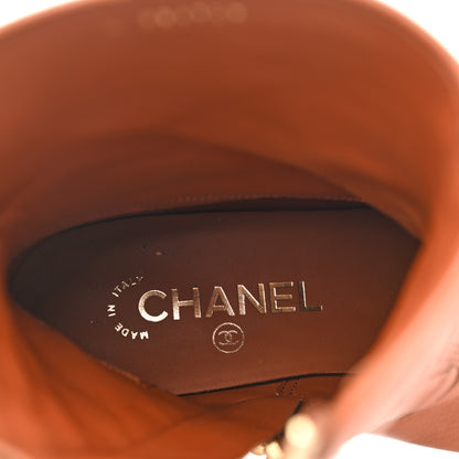 Chanel Calfskin CC Logo Mid Calf Boots 39 Caramel 8 of 9