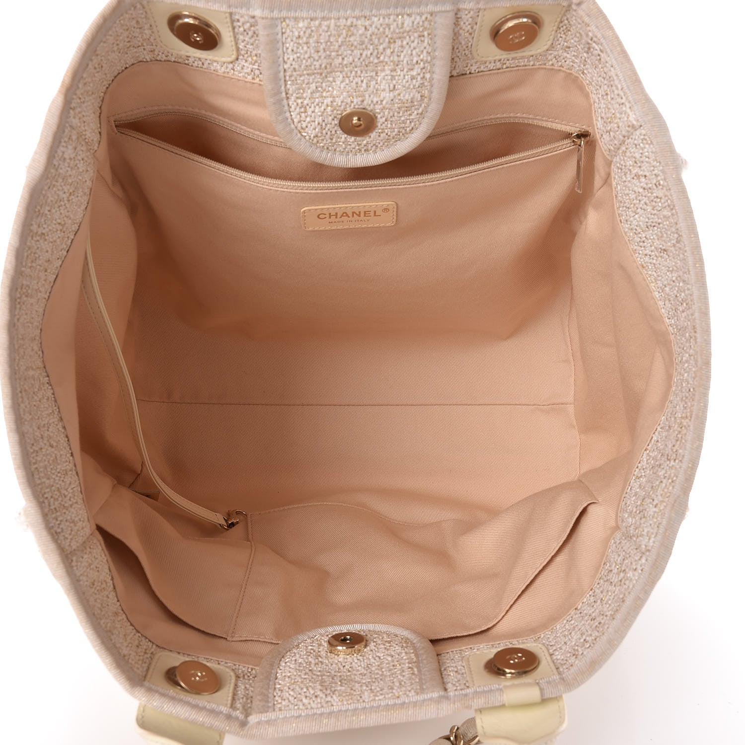 Chanel Canvas Large Deauville Tote Ivory 5 of 13