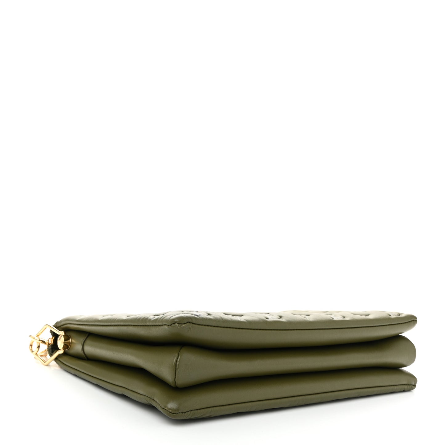 Lambskin Embossed Monogram Coussin MM Khaki