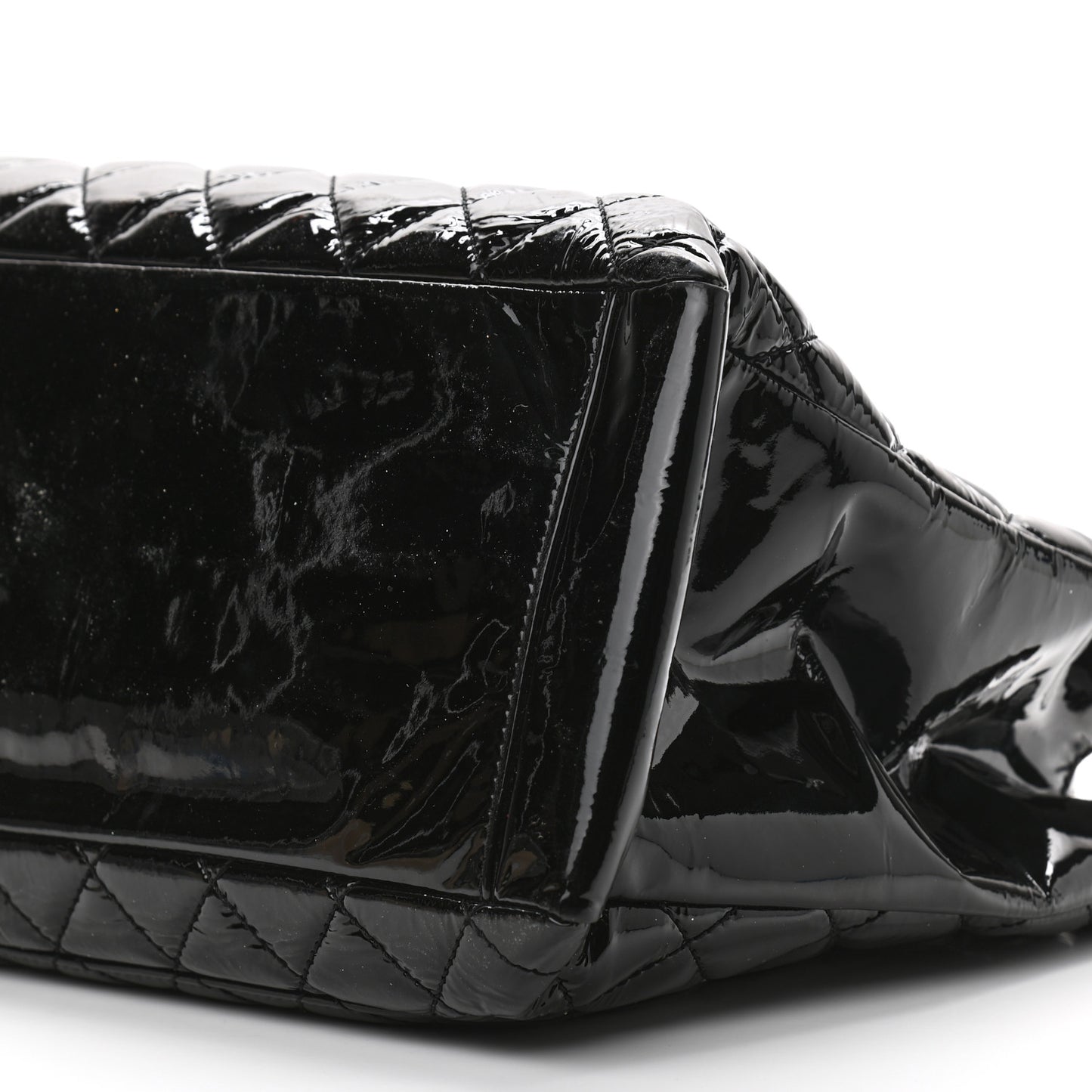 Patent Quilted Grand Shopping Tote GST Black