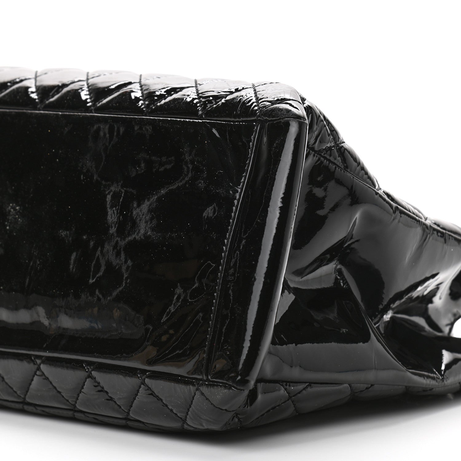 Chanel Patent Quilted Grand Shopping Tote GST Black 10 of 11