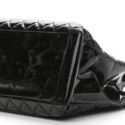 Chanel Patent Quilted Grand Shopping Tote GST Black 10 of 11
