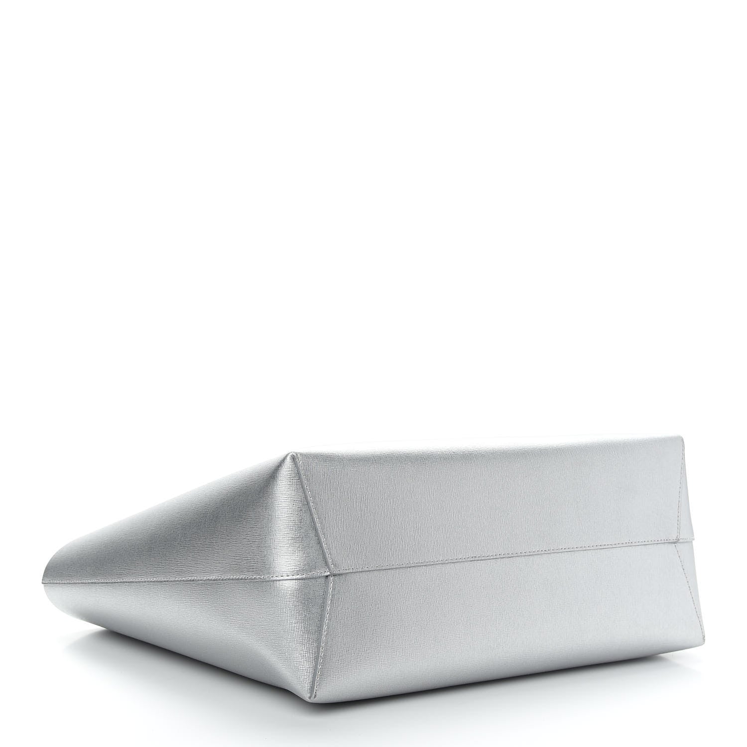 Mansur Gavriel Metallic Saffiano Small Shopping Tote Silver 5 of 10