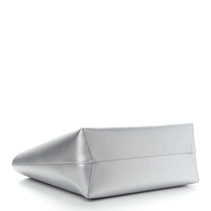 Mansur Gavriel Metallic Saffiano Small Shopping Tote Silver 5 of 10