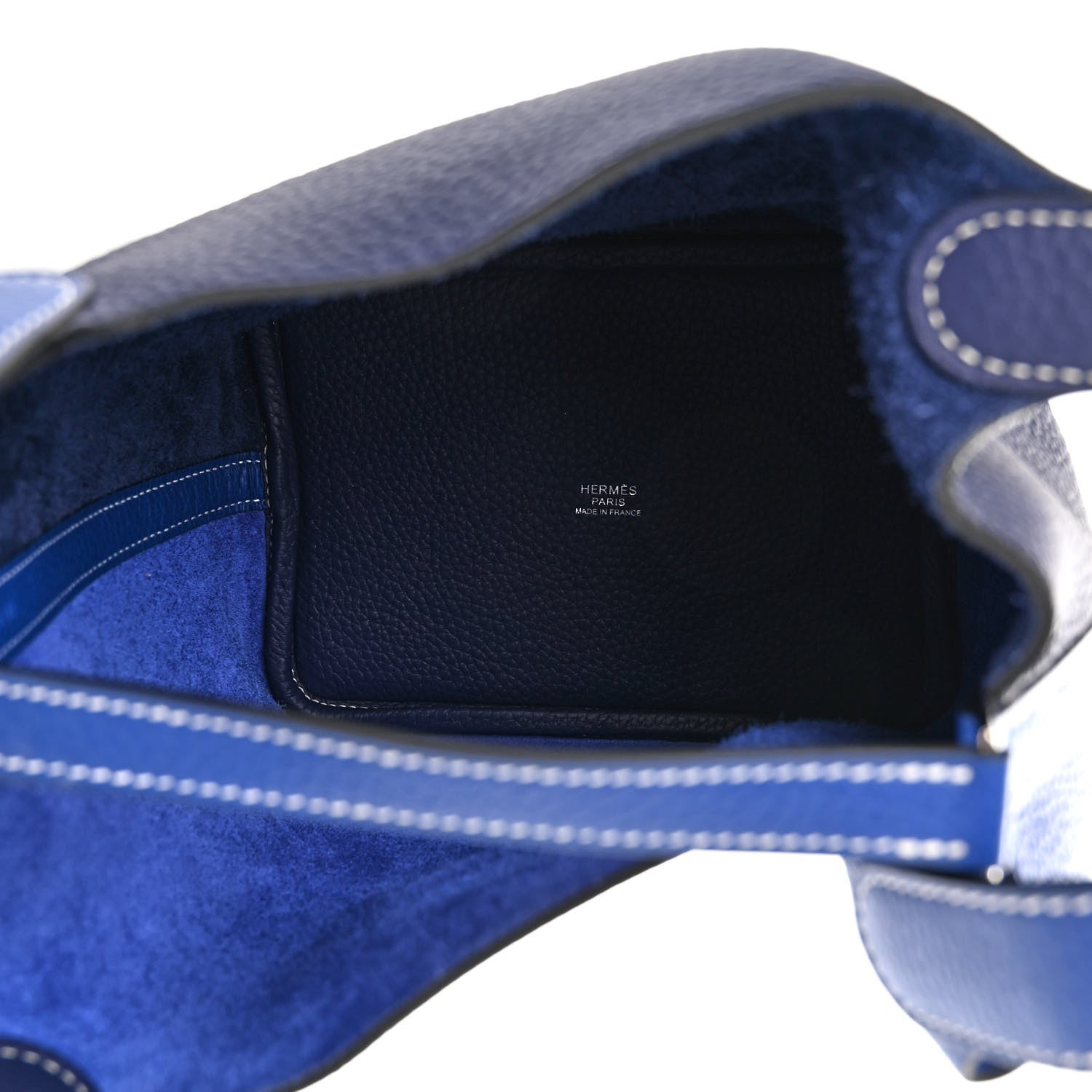 Hermes Taurillon Clemence Casaque Picotin Lock 18 PM Bleu Electrique Bleu Encre 5 of 11