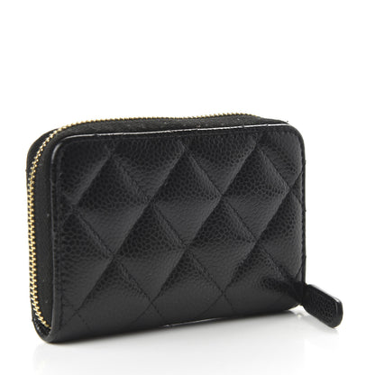 Chanel Caviar Quilted Zip Coin Purse Black 3 of 11