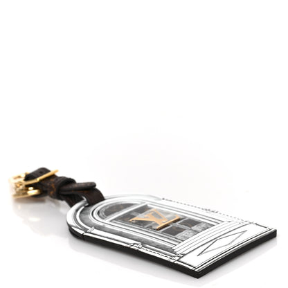 Louis Vuitton X FORNASETTI Calfskin Architettura Luggage Tag Bag Charm Key Holder Black White 4 of 5