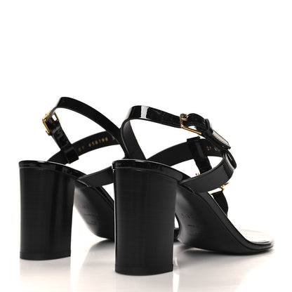 Saint Laurent Vitello Vernice Cassandra 75 Sandals 36.5 Black 5 of 9