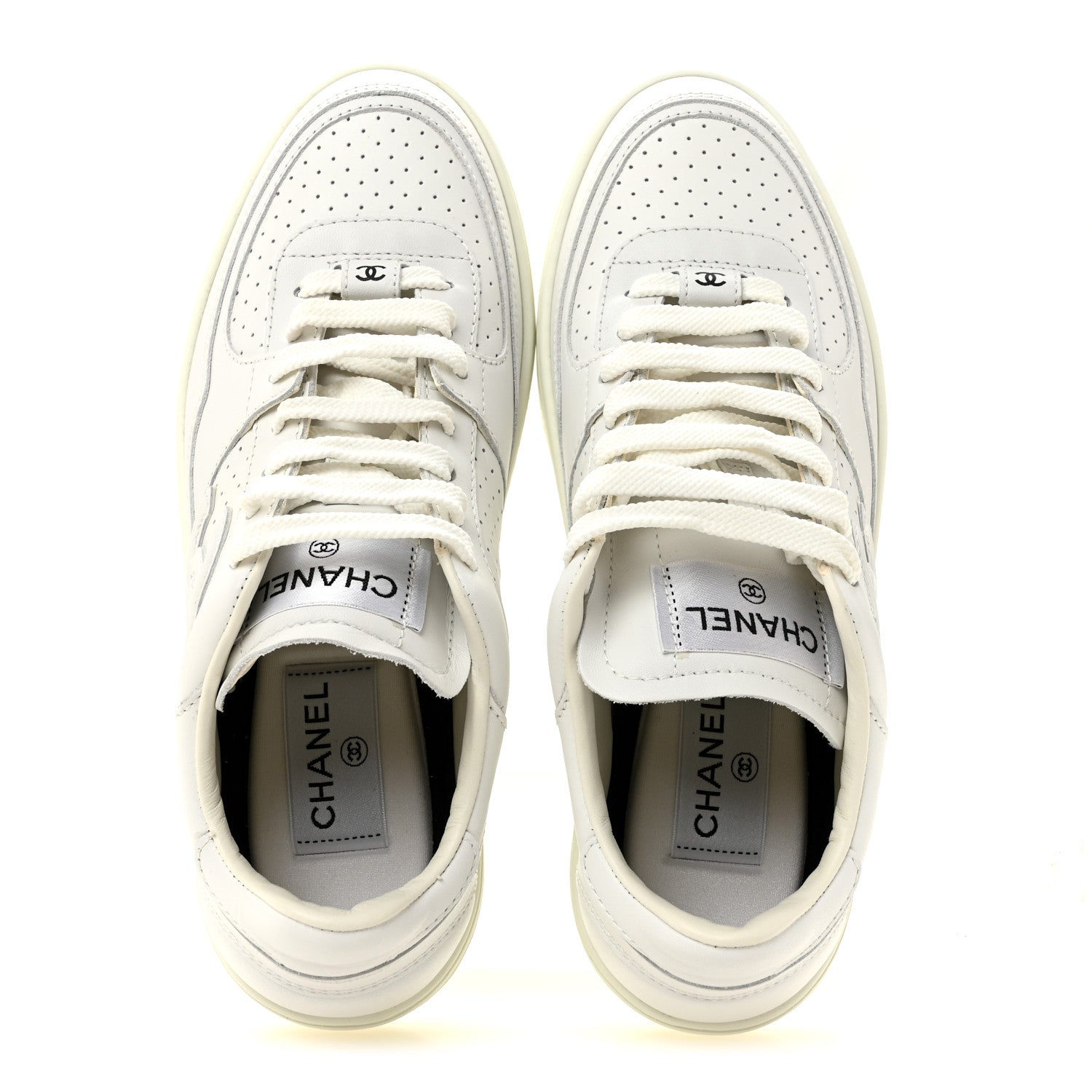 Chanel Calfskin CC Womens Sneakers 38 White 2 of 10