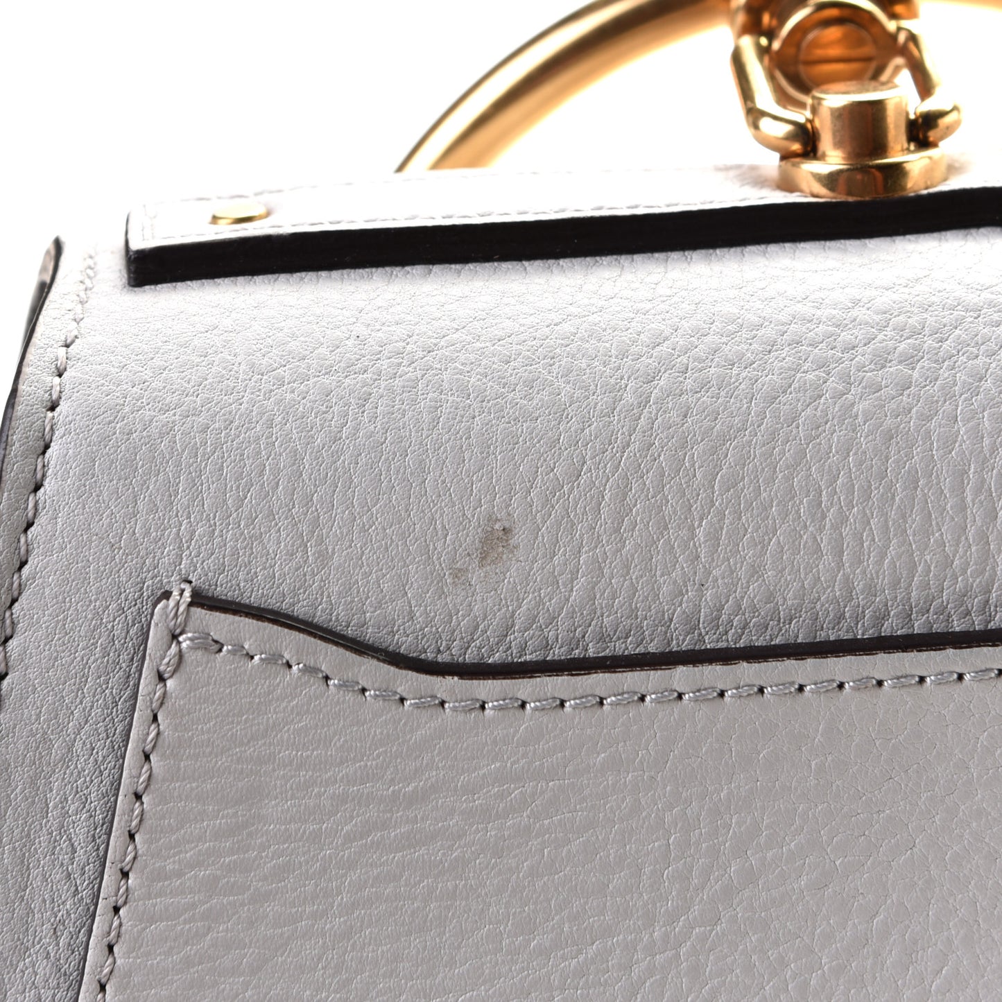 Calfskin Suede Small Nile Bracelet Bag Airy Grey