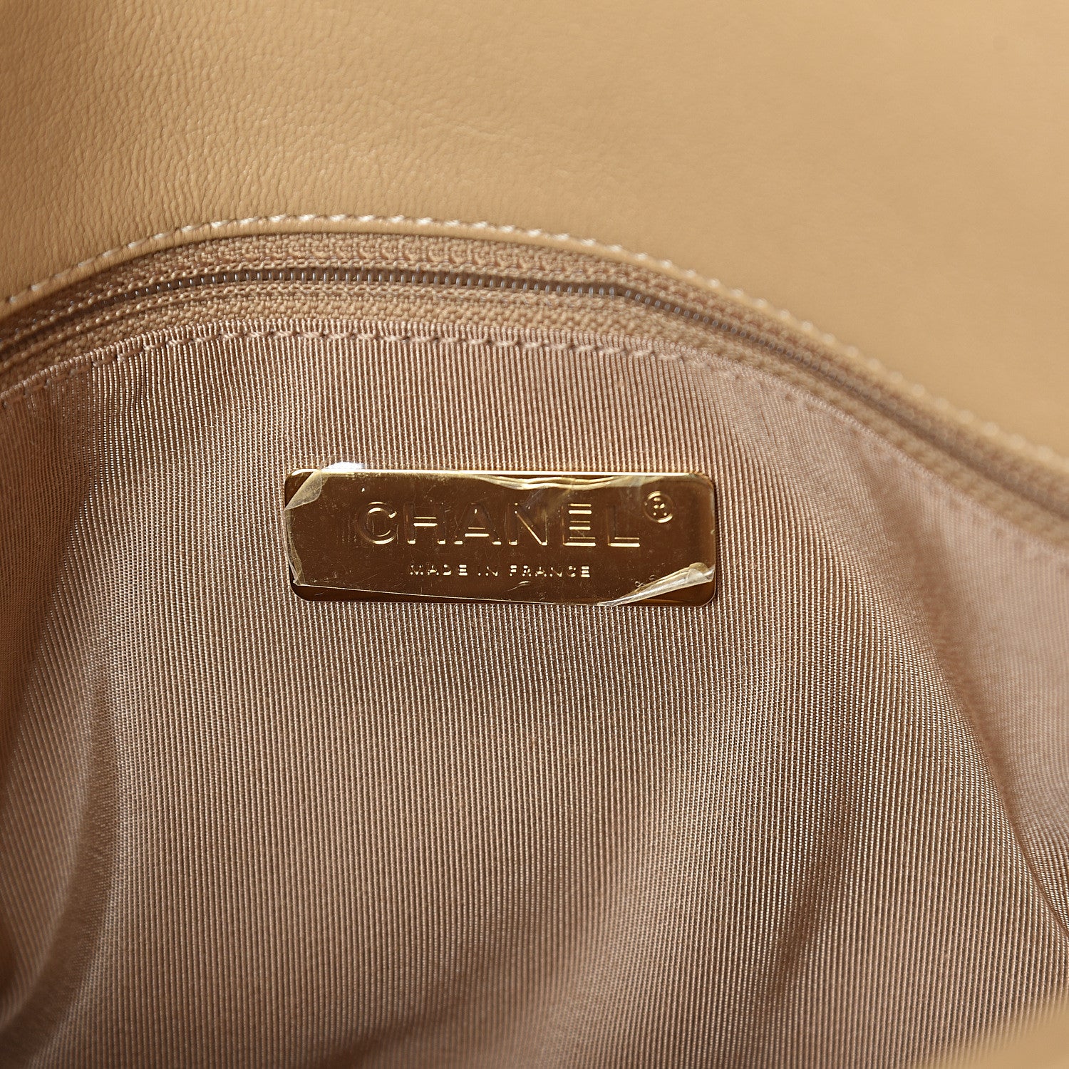 Chanel Lambskin Quilted Medium 19 Flap Dark Beige 5 of 9