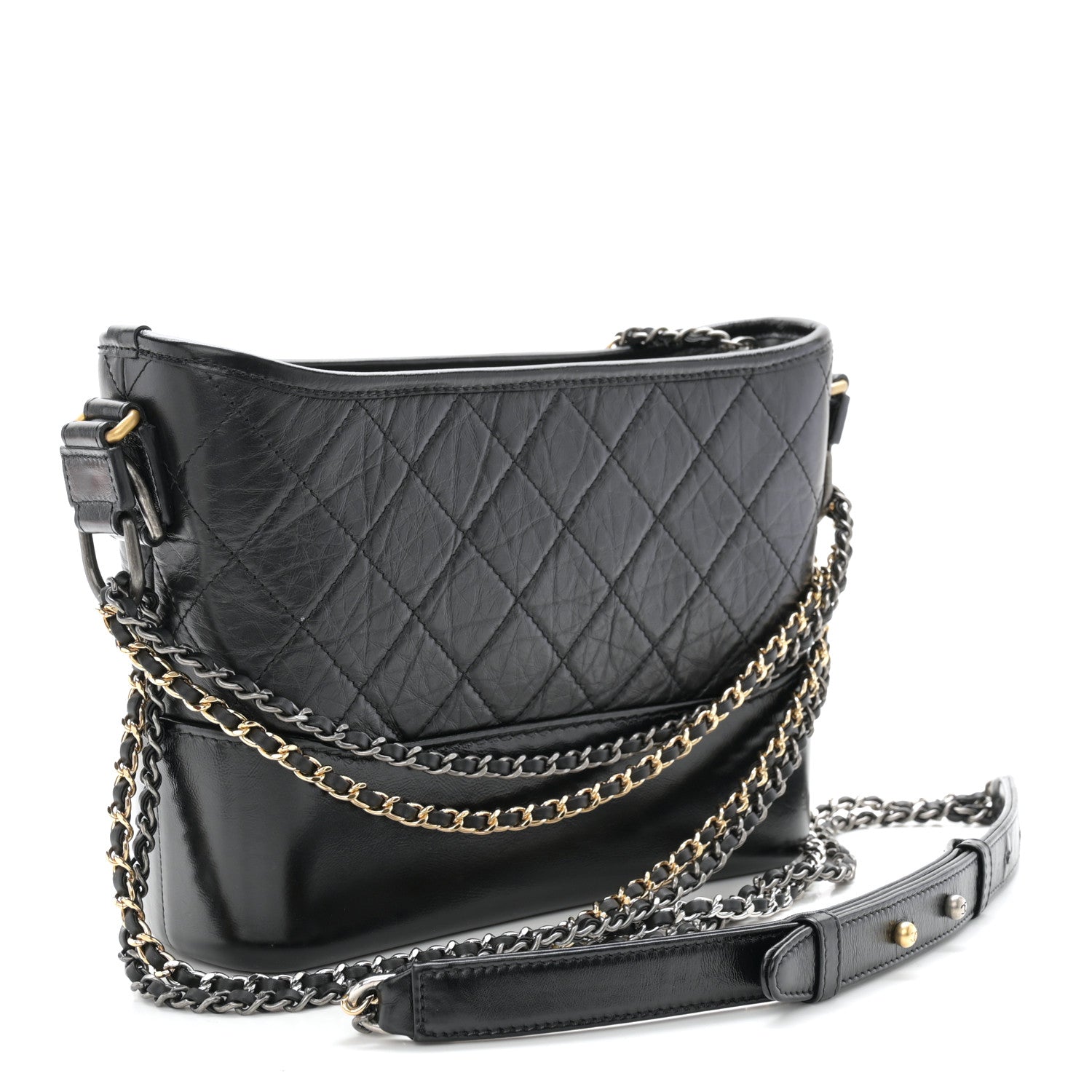 Chanel Aged Calfskin Quilted New Medium Gabrielle Hobo Black 3 of 11