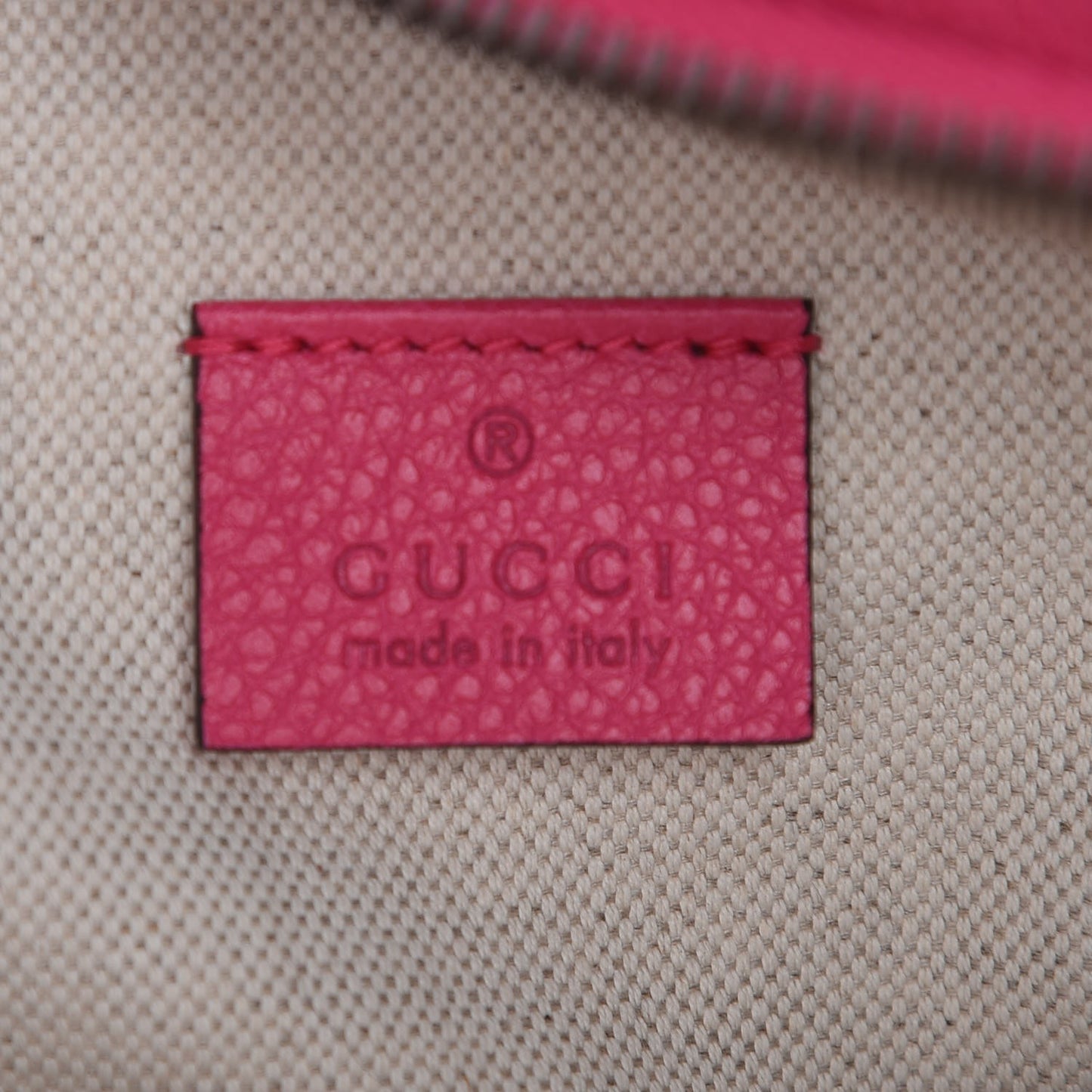 Grained Calfskin Logo Belt Bag Pink