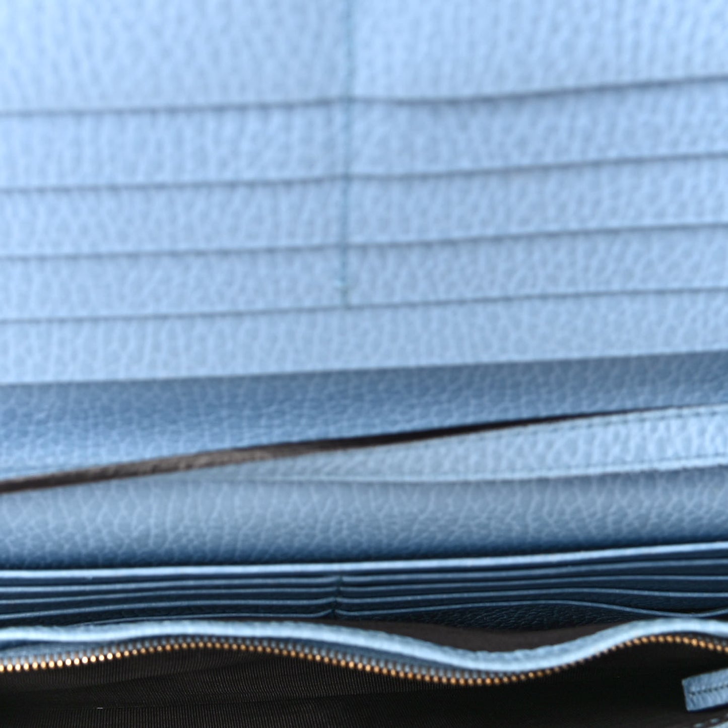 Dollar Calfskin Mini Swing Wallet Bag Mineral Blue