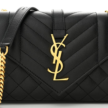 Saint Laurent Grain De Poudre Textured Mixed Matelasse Triquilt Small Monogram Satchel Black 7 of 11