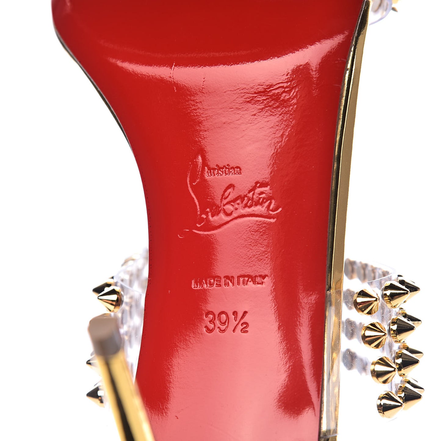 Specchio PVC Spikes Only 85 Slide Sandals 39.5 Gold