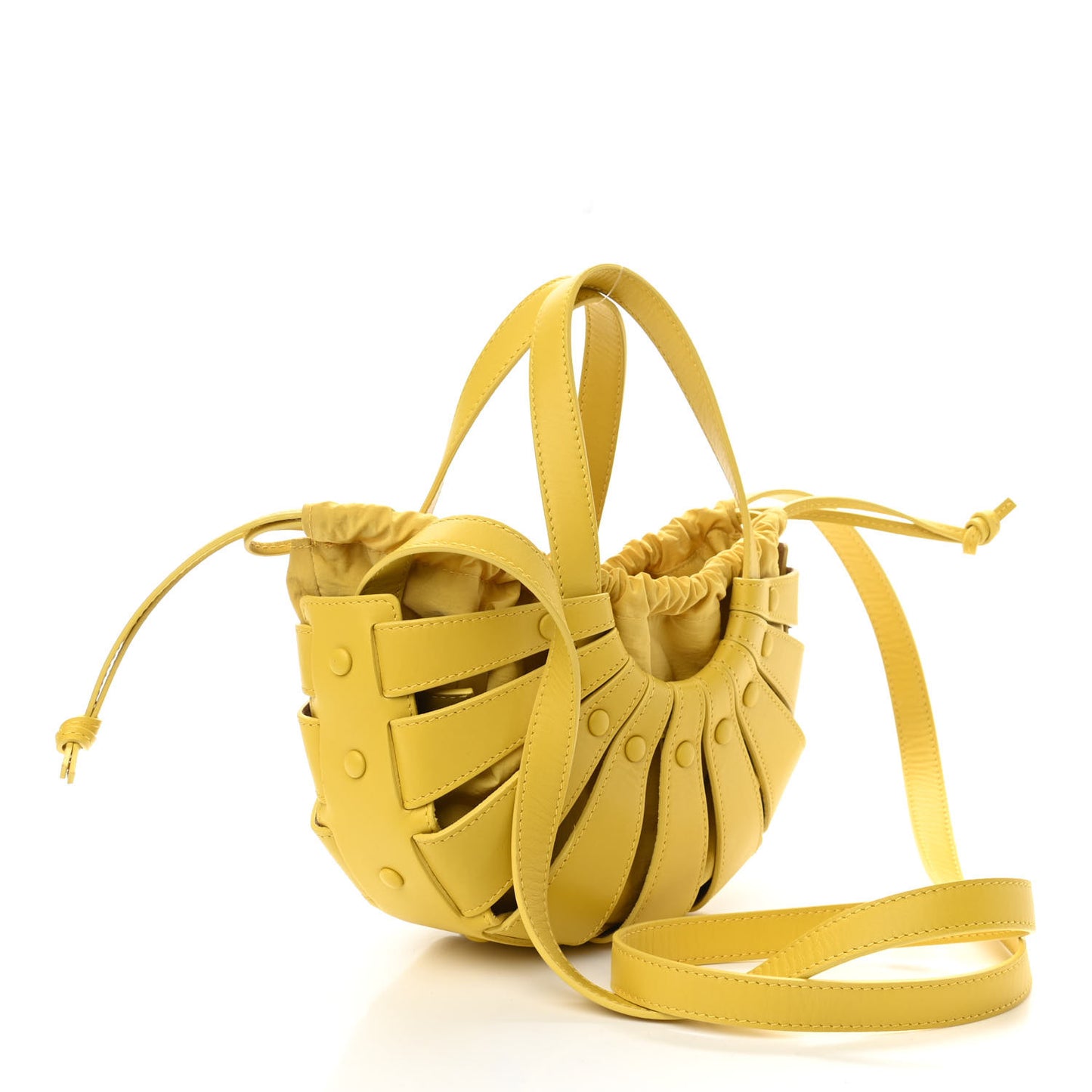 French Calfskin Small Shell Bag Yellow