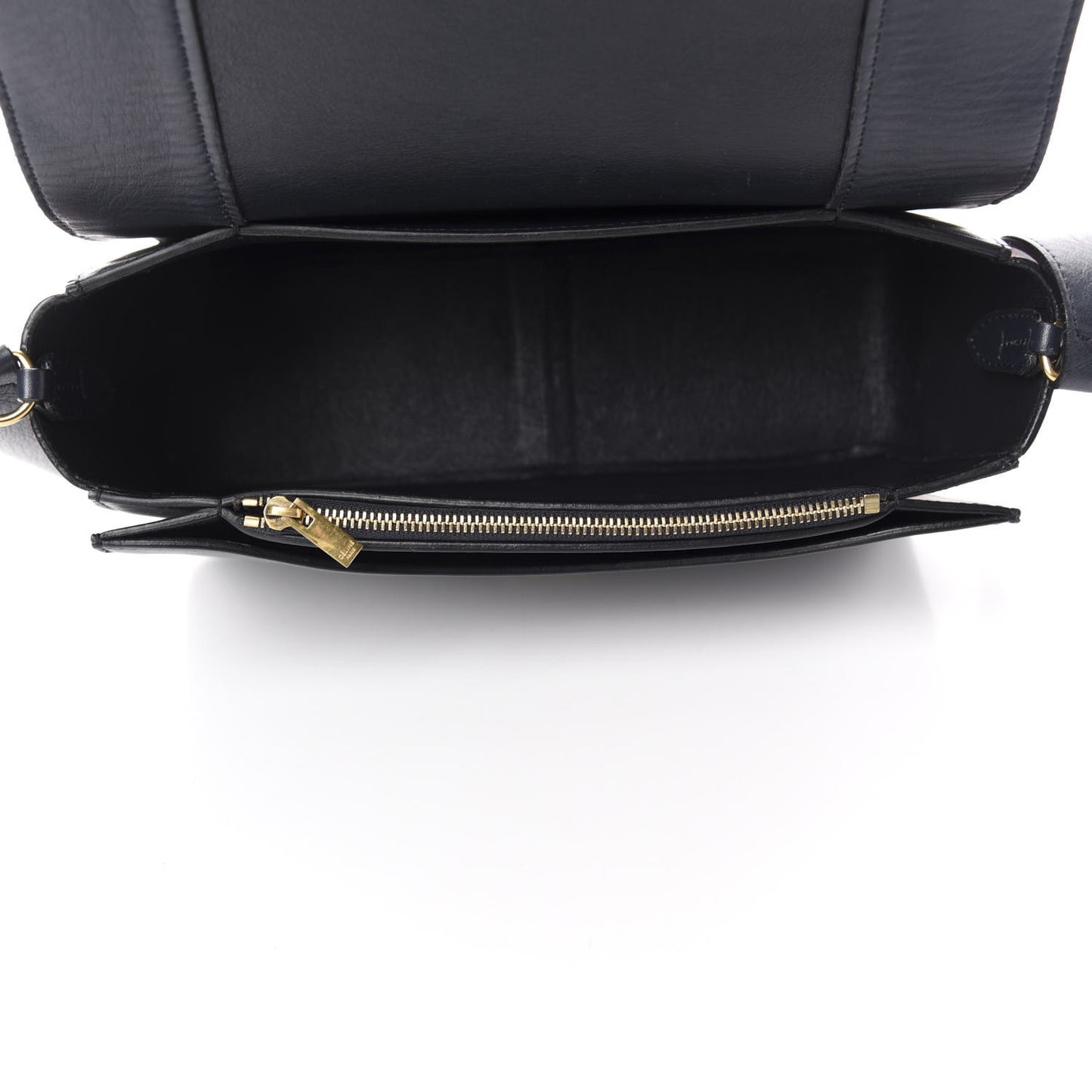 Shiny Smooth Calfskin Medium Frame Shoulder Bag Dark Navy Claycourt