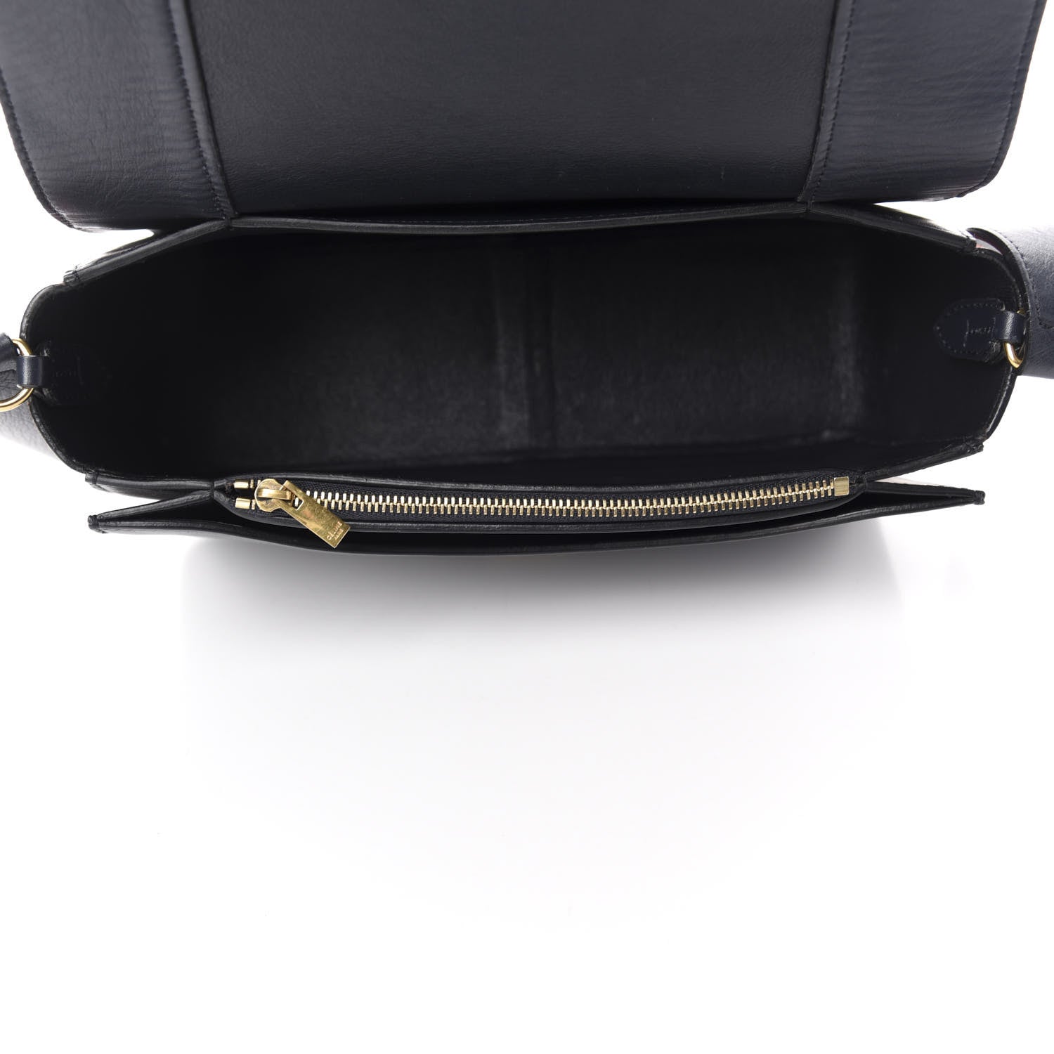 Celine Shiny Smooth Calfskin Medium Frame Shoulder Bag Dark Navy Claycourt 5 of 10
