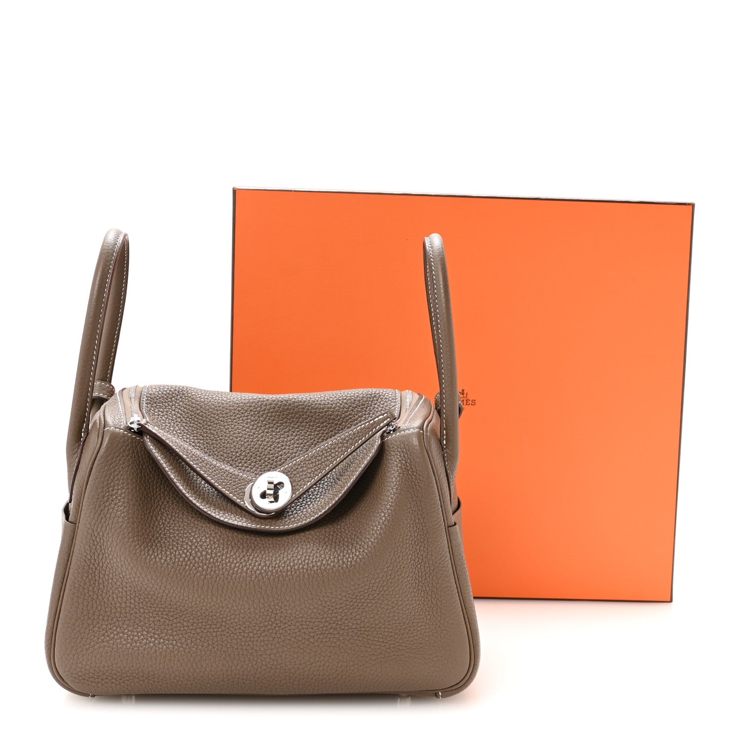 Hermes Taurillon Clemence Lindy 26 Etoupe 10 of 10