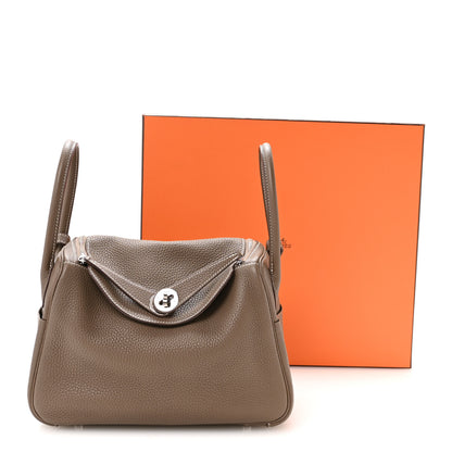 Hermes Taurillon Clemence Lindy 26 Etoupe 10 of 10