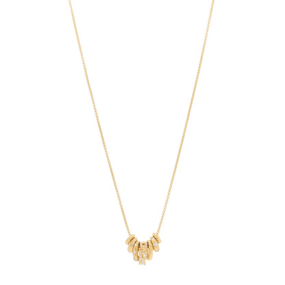 David Yurman 18K Yellow Gold Diamond Stax Rondelle Pendant Necklace 1 of 4
