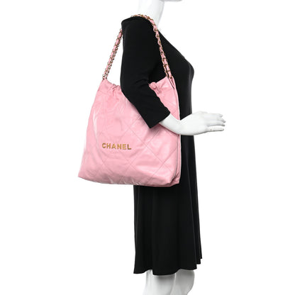 Chanel Shiny Calfskin Quilted Chanel 22 Pink 2 of 11