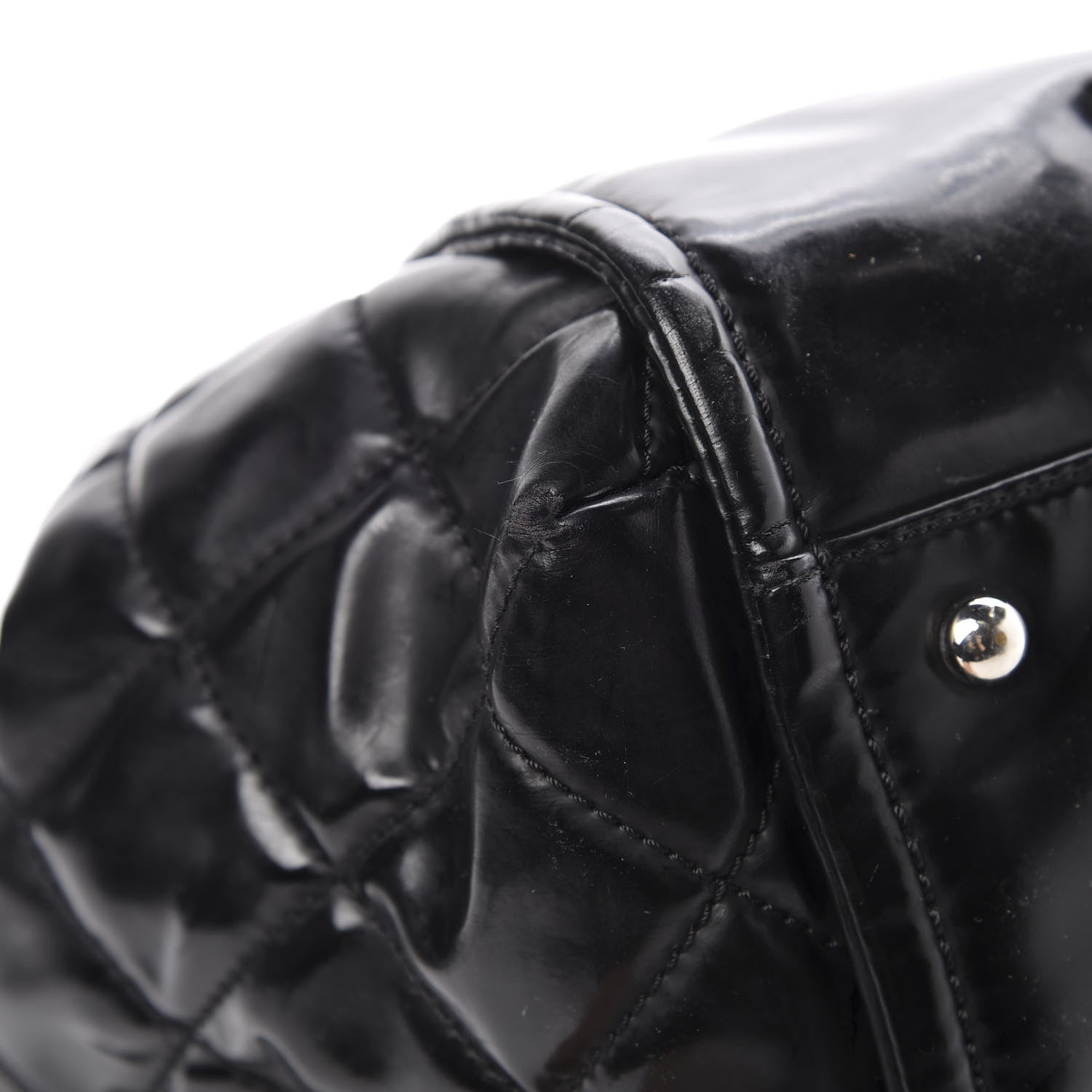 Chanel Vinyl Lipstick Ligne Accordion Tote Black 9 of 14