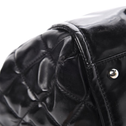 Chanel Vinyl Lipstick Ligne Accordion Tote Black 9 of 14