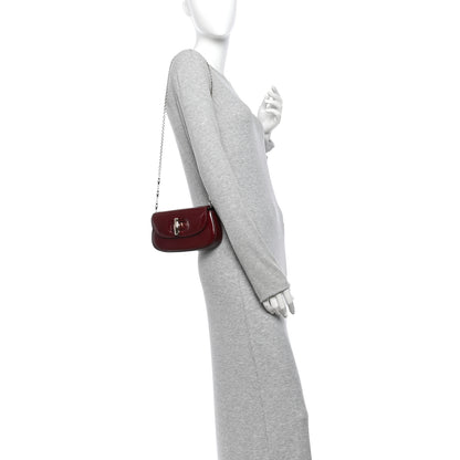 Gucci Shiny Calfskin Small Bamboo Night Bag Rosso Ancora 2 of 9