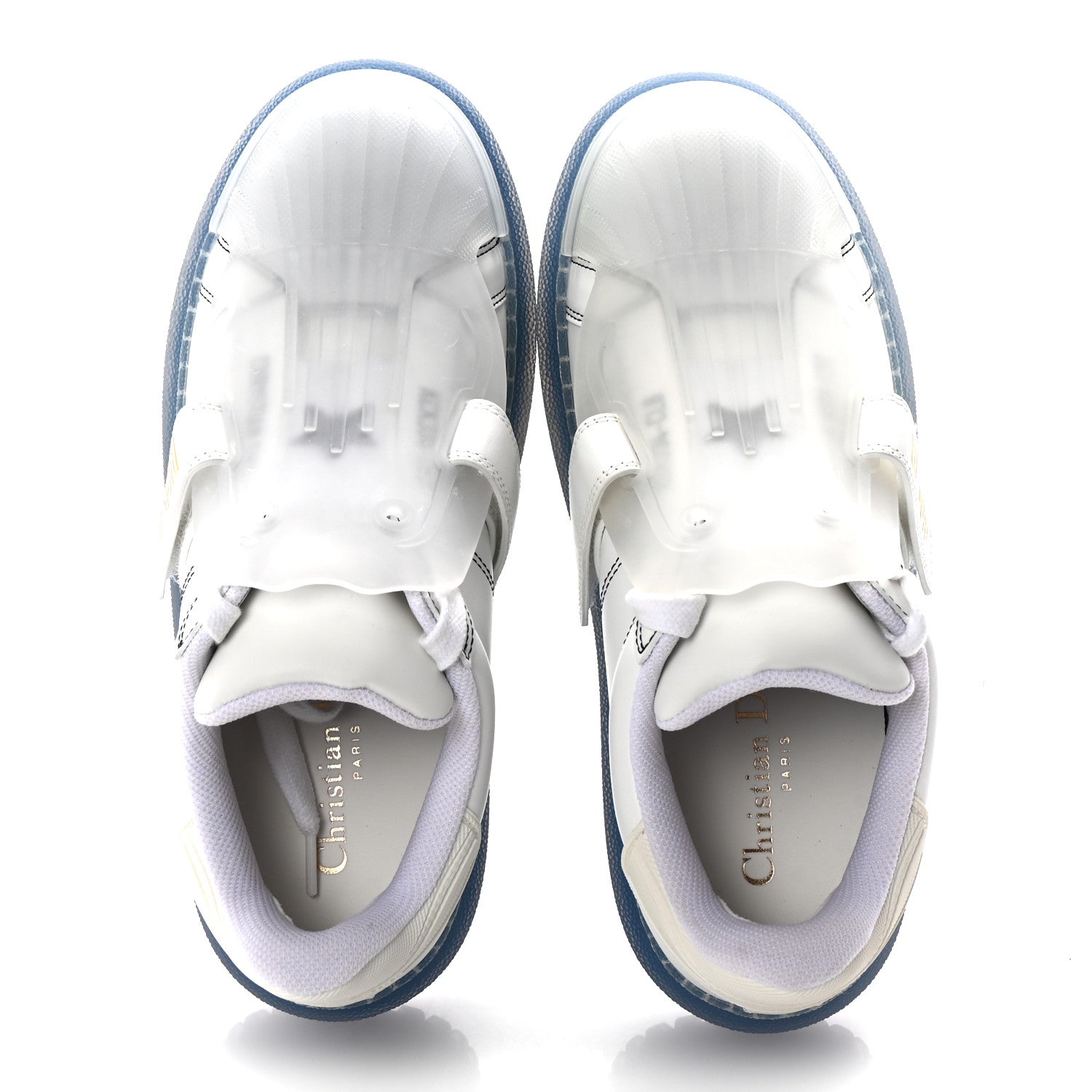 Christian Dior Calfskin Clear Rubber Dior-ID Platform Sneakers