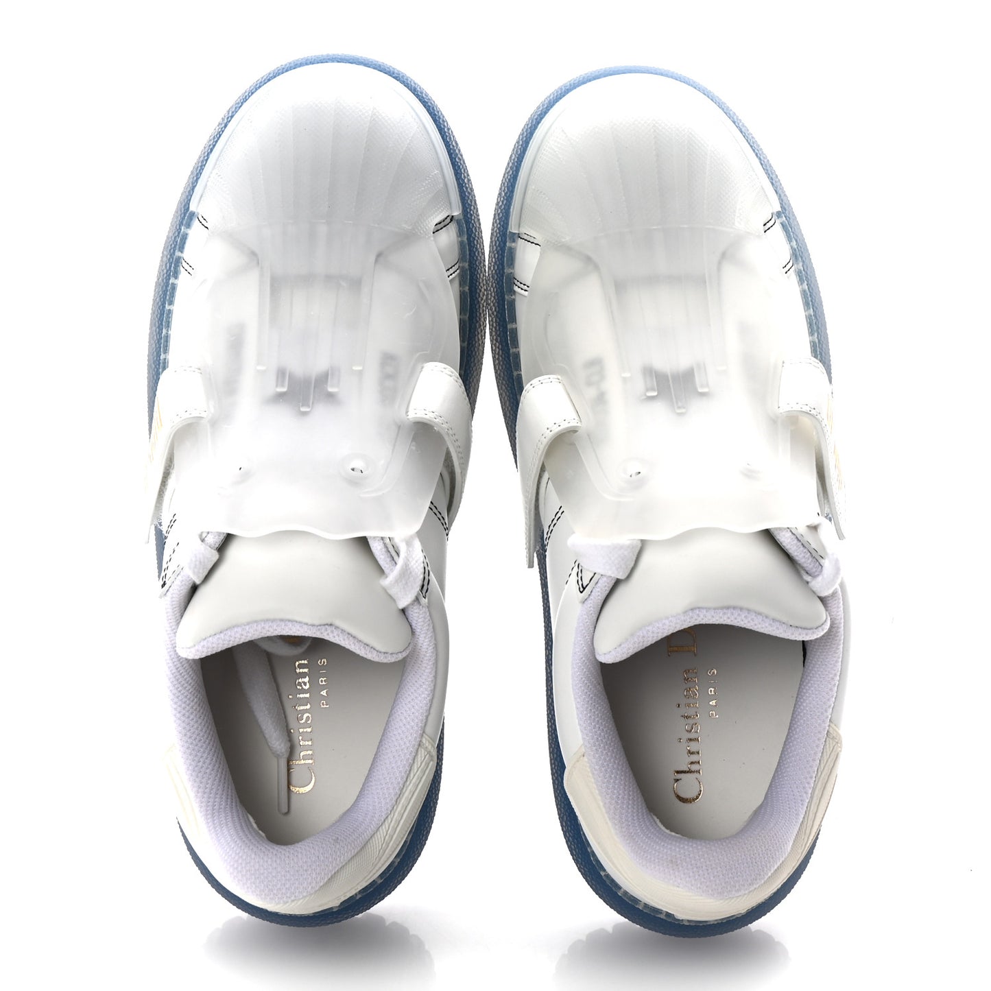Calfskin Clear Rubber Dior-ID Platform Sneakers 36.5 White Deep Blue