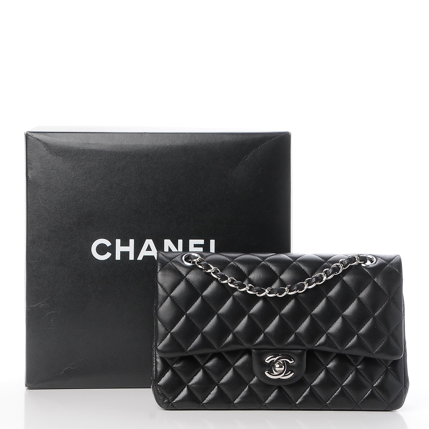 Chanel Lambskin Quilted Medium Double Flap Black 7 of 7