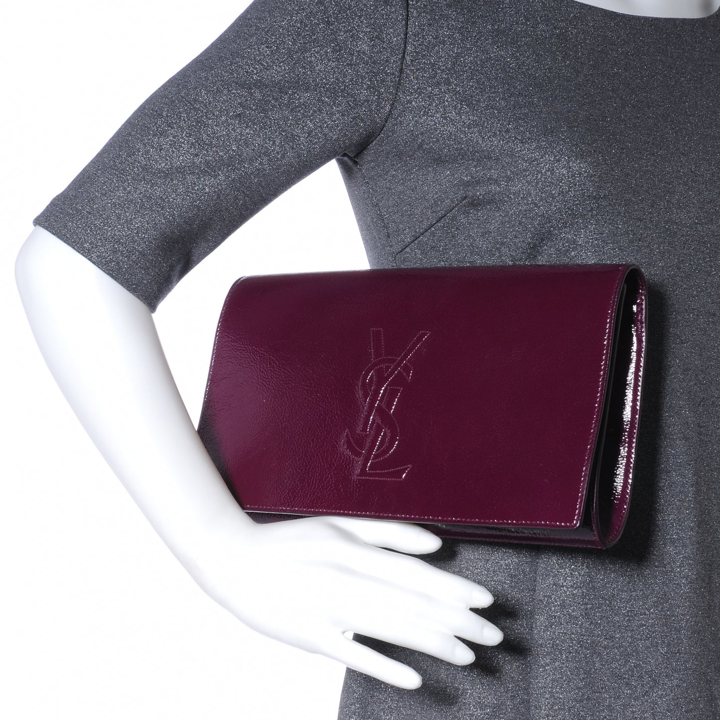 Patent Belle de Jour Clutch Bordeaux Purple