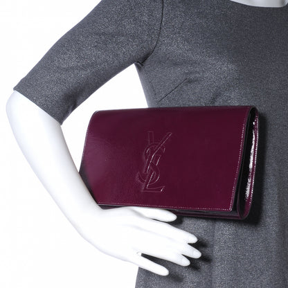 Saint Laurent Patent Belle de Jour Clutch Bordeaux Purple 2 of 8