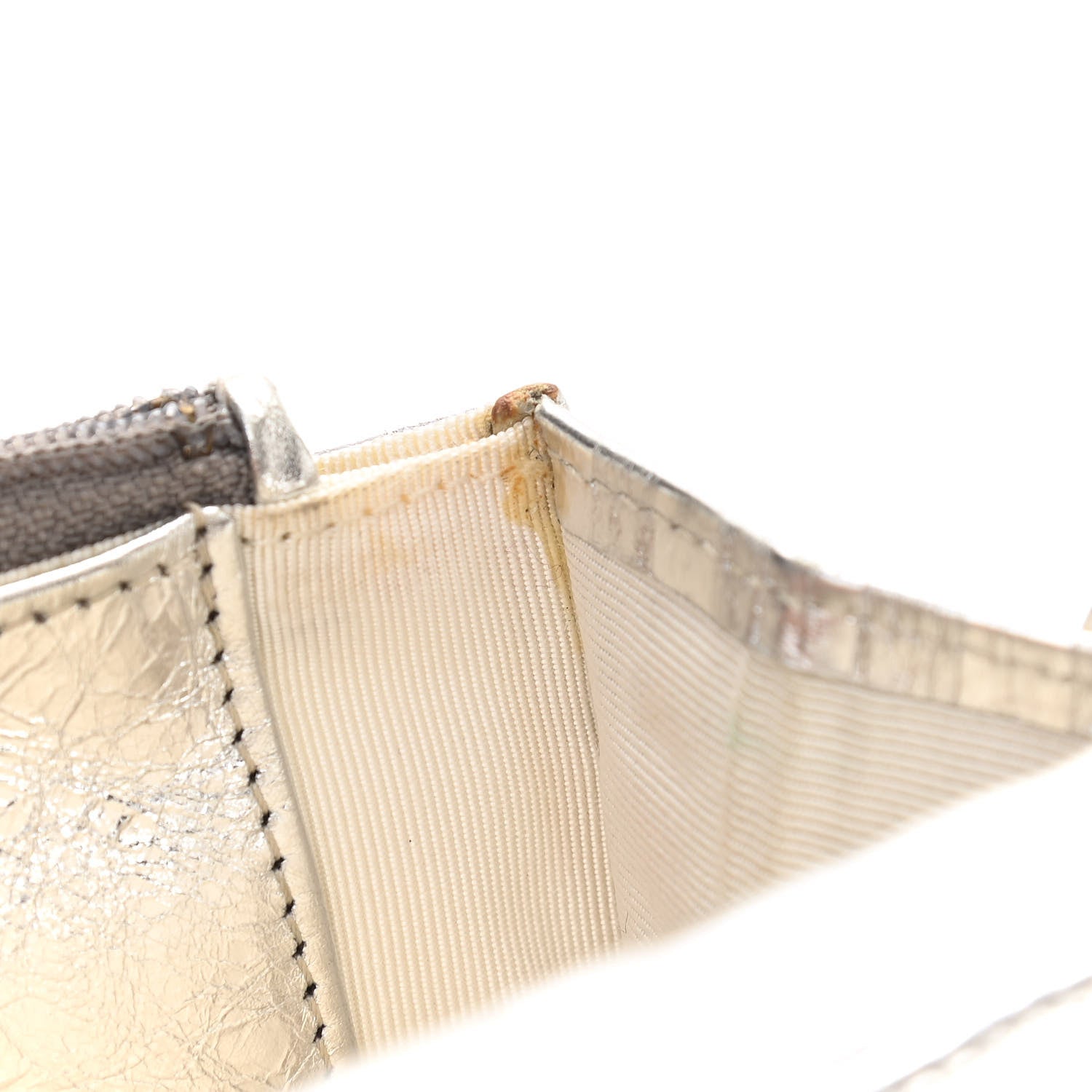 Chanel Metallic Striped Calfskin Reissue Wallet On Chain WOC Silver 13 of 19