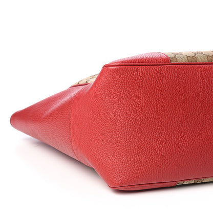 Gucci Monogram Bree Zippered Tote Beige Red 7 of 9