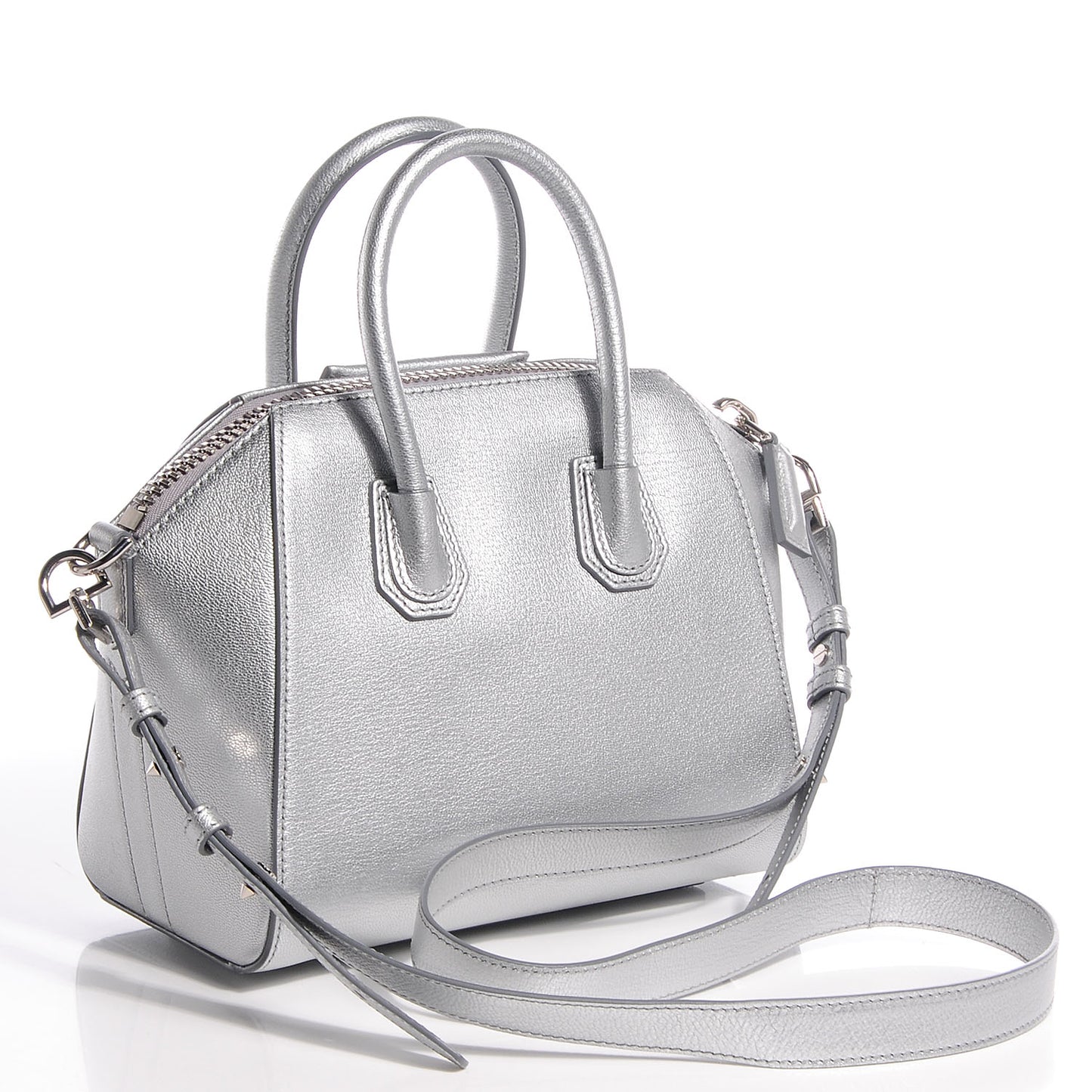 Sugar Goatskin Mini Antigona Silver