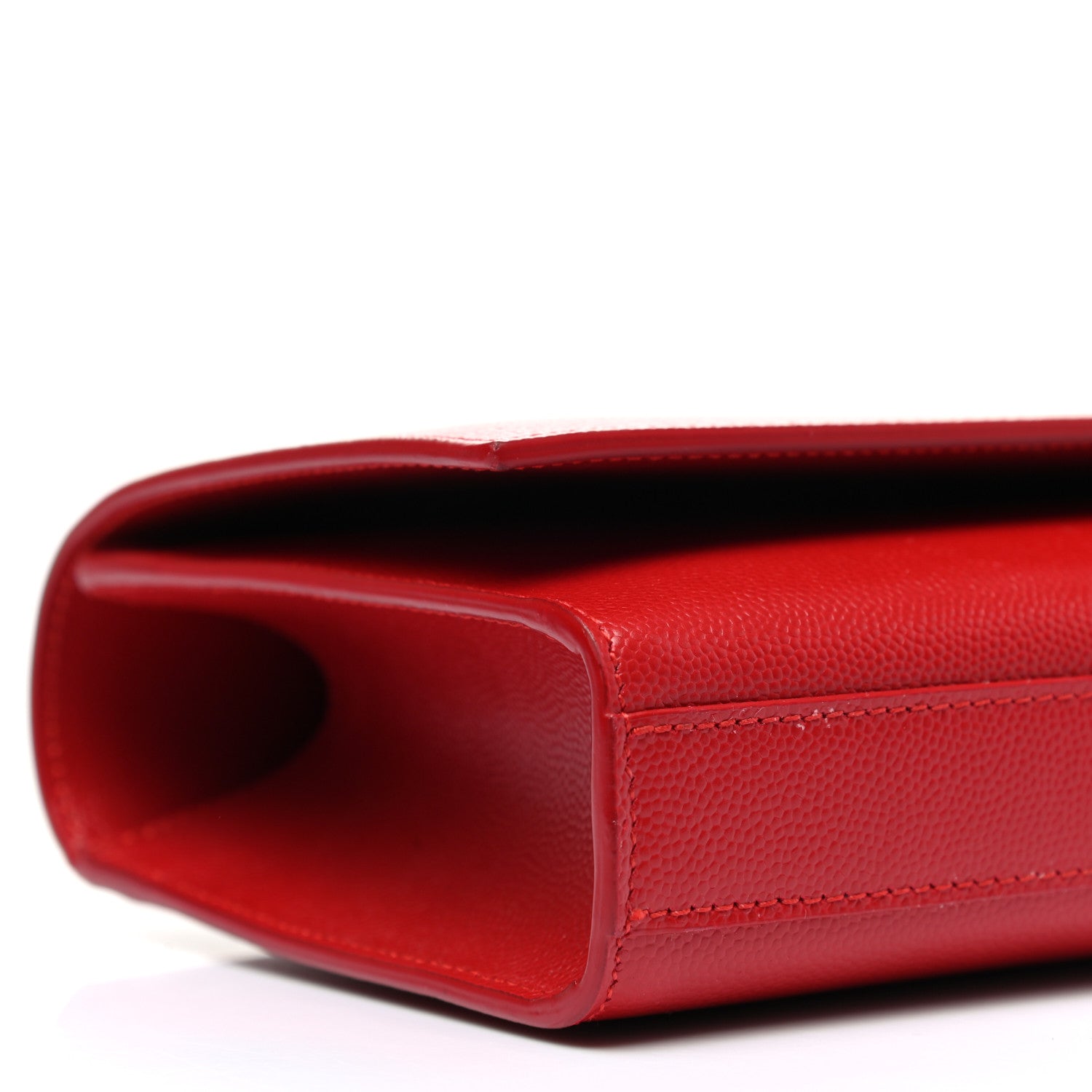 Saint Laurent Calfskin Classic Monogram Cassandre Clutch Rouge Orient 9 of 10