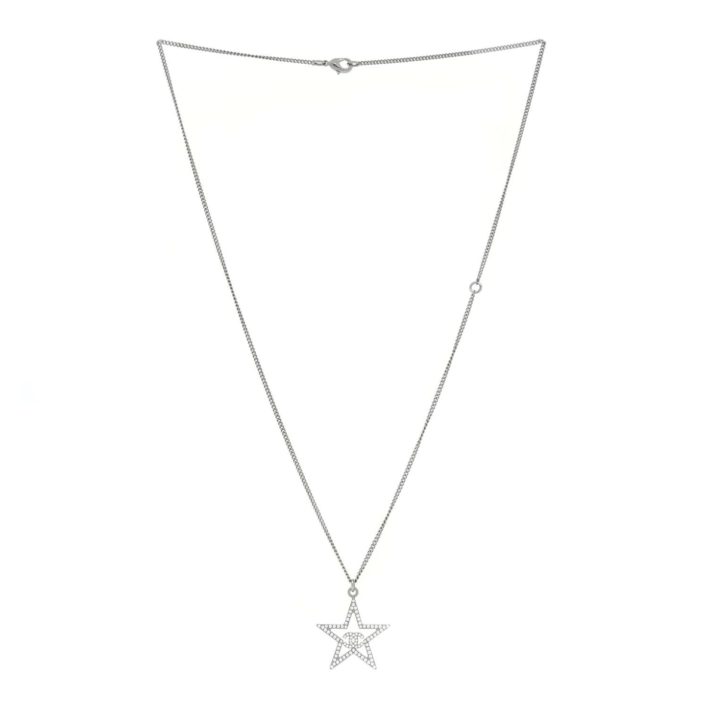Ruthenium Crystal Star CC Necklace Iridescent Pink